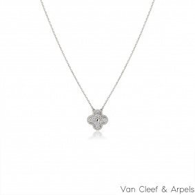 Van Cleef & Arpels White Gold Vintage Alhambra Diamond Necklace VCARA46100 Van Cleef & Arpels White Gold Vintage Alhambra Diamond Necklace VCARA46100